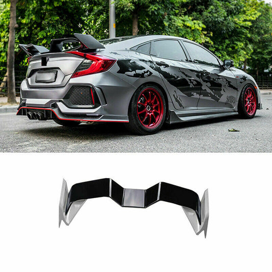 for Honda for Civic Sedan 2016-2021 Black Rear Spoiler Lip Tail Wing Bar Gull Wing