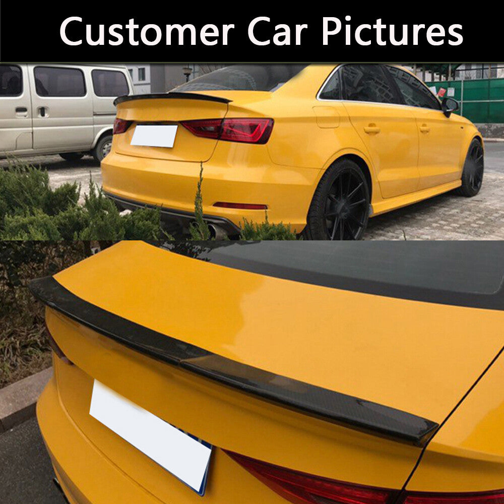 Rear Trunk Spoiler Wing Lip for Audi A3 S3 Sline RS3 2014-2019 Carbon Fiber Car
