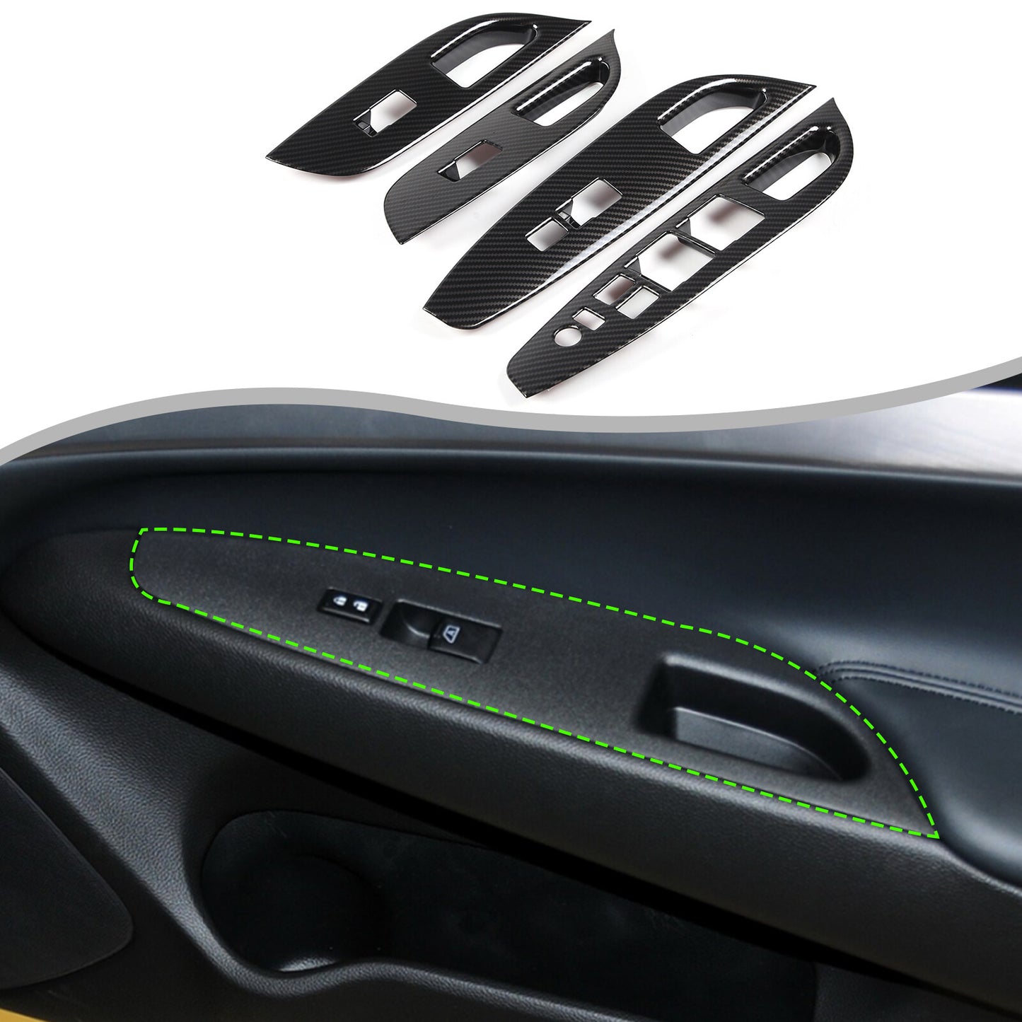 ABS carbon fiber interior armrest box decorative cover for Mitsubishi Eclipse 06-11