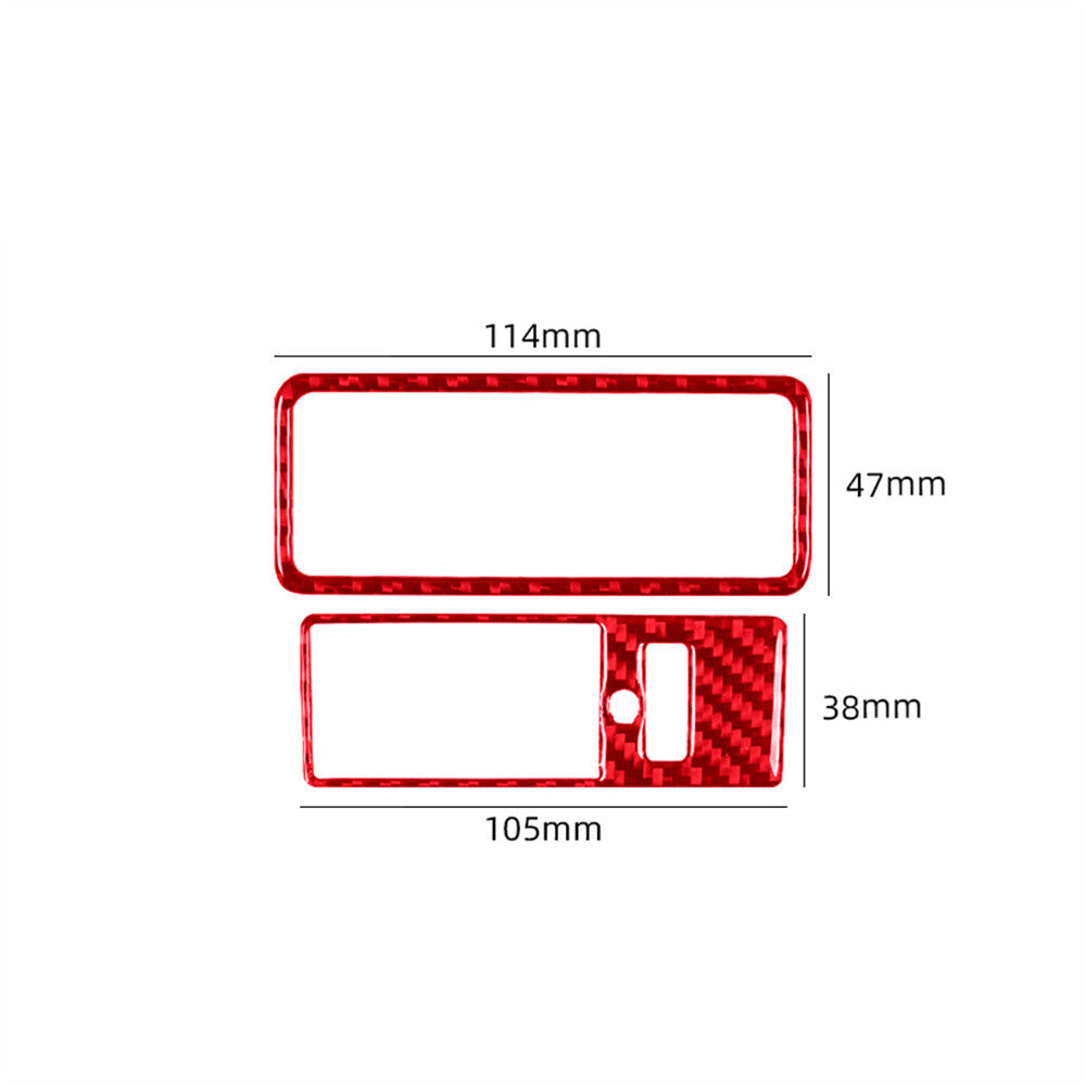 Red Carbon Fiber Inner Rear Trunk Switch Button Panel Trim for Jaguar XF 2009-11