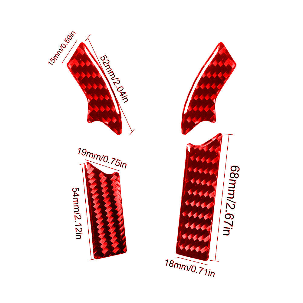 4Pcs Red Carbon Fiber Steering Wheel Accent Cover Trim for Infiniti G37 2010-13