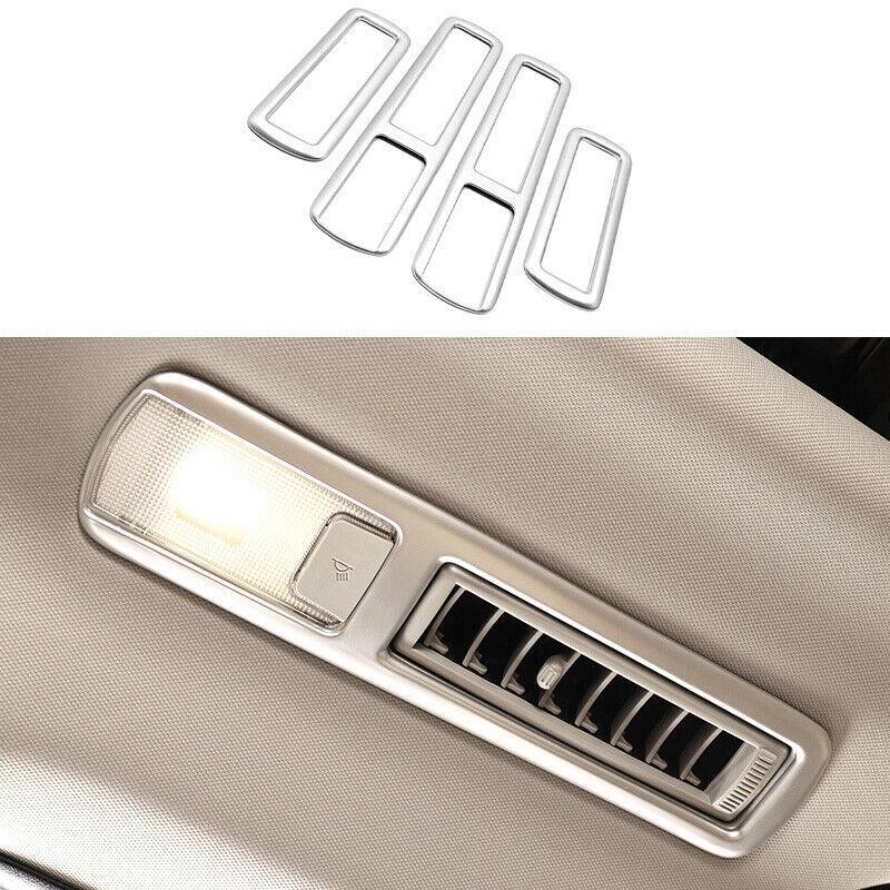 Matte Silver Rear Reading Light Cover Trim 4pcs for Toyota Highlander 2020-2022