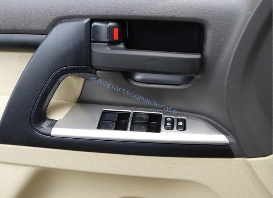 for Toyota for Land Cruiser 2013-2021 Silver Look Window Lift Lock Switch Panel Trim