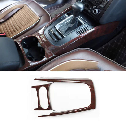 Fit for Audi Q5 2010-2017 Red Wood Grain Console Gear Shift Water Cup Cover Trim