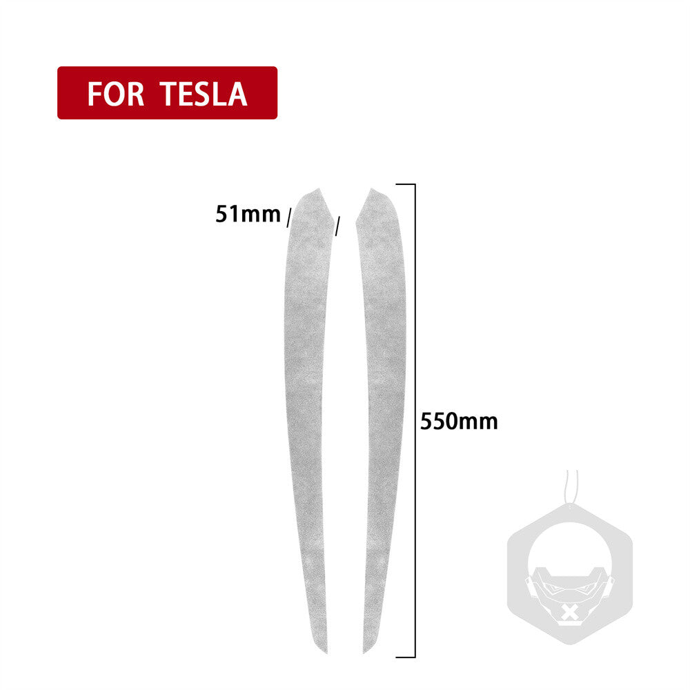 Soft Suede Gray Interior Door Panel Decorative Trim for Tesla Model 3 /Y 2020-23