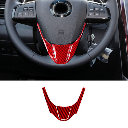 Red Carbon Fiber Interior Steering Wheel Chin Cover Trim for Mazda CX-9 2010-15