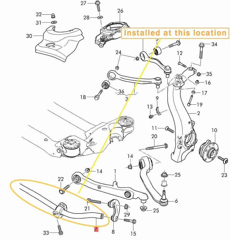 Equipment Manufacturer  for Bentley Flying Spur stabilizer bar assembly: 4W0411305A