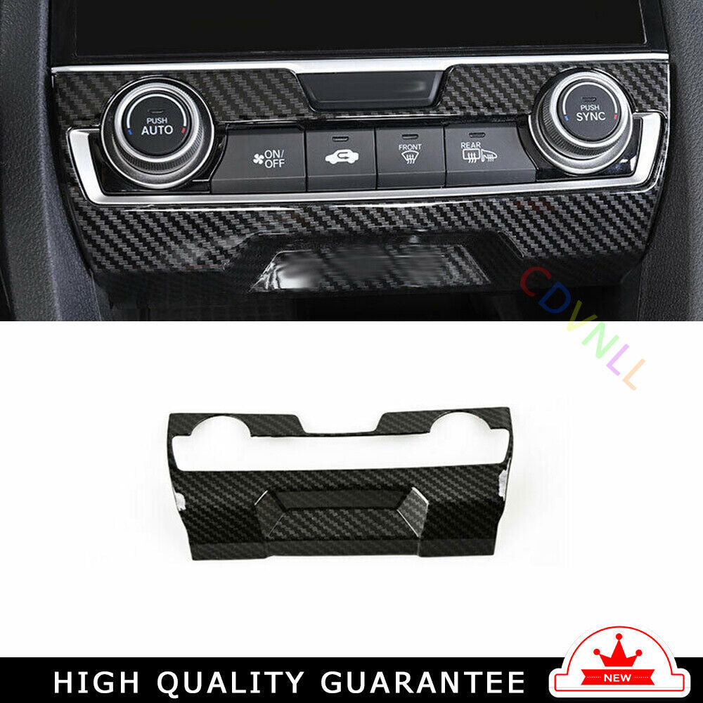 Console AC Switch Control Panel Trim for Honda for Civic 10th 2016-2021 Carbon Fiber