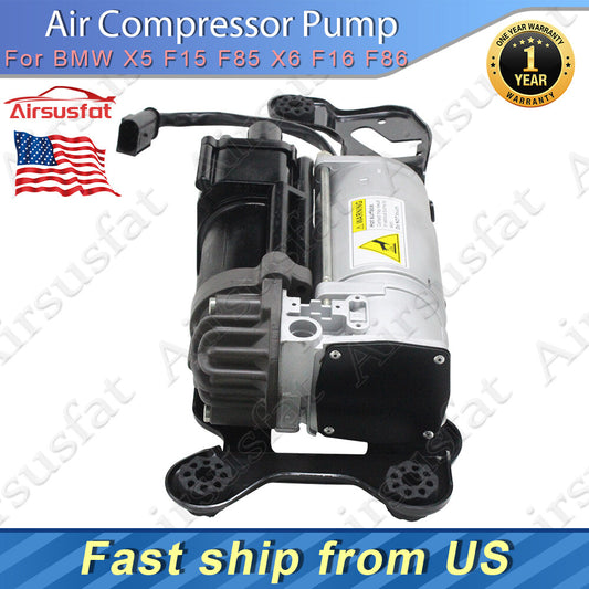 Air Suspension Compressor with Bracket for BMW X5 F15 F85 X6 F16 F86 2013-2018