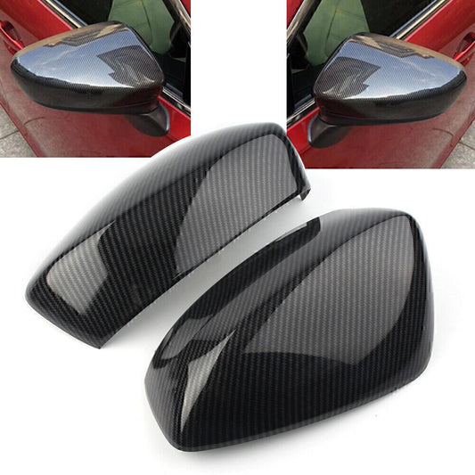 Carbon Fiber Style Rearview Mirror Cover Trim for Mazda 3 Axela 2014-2016 Pair