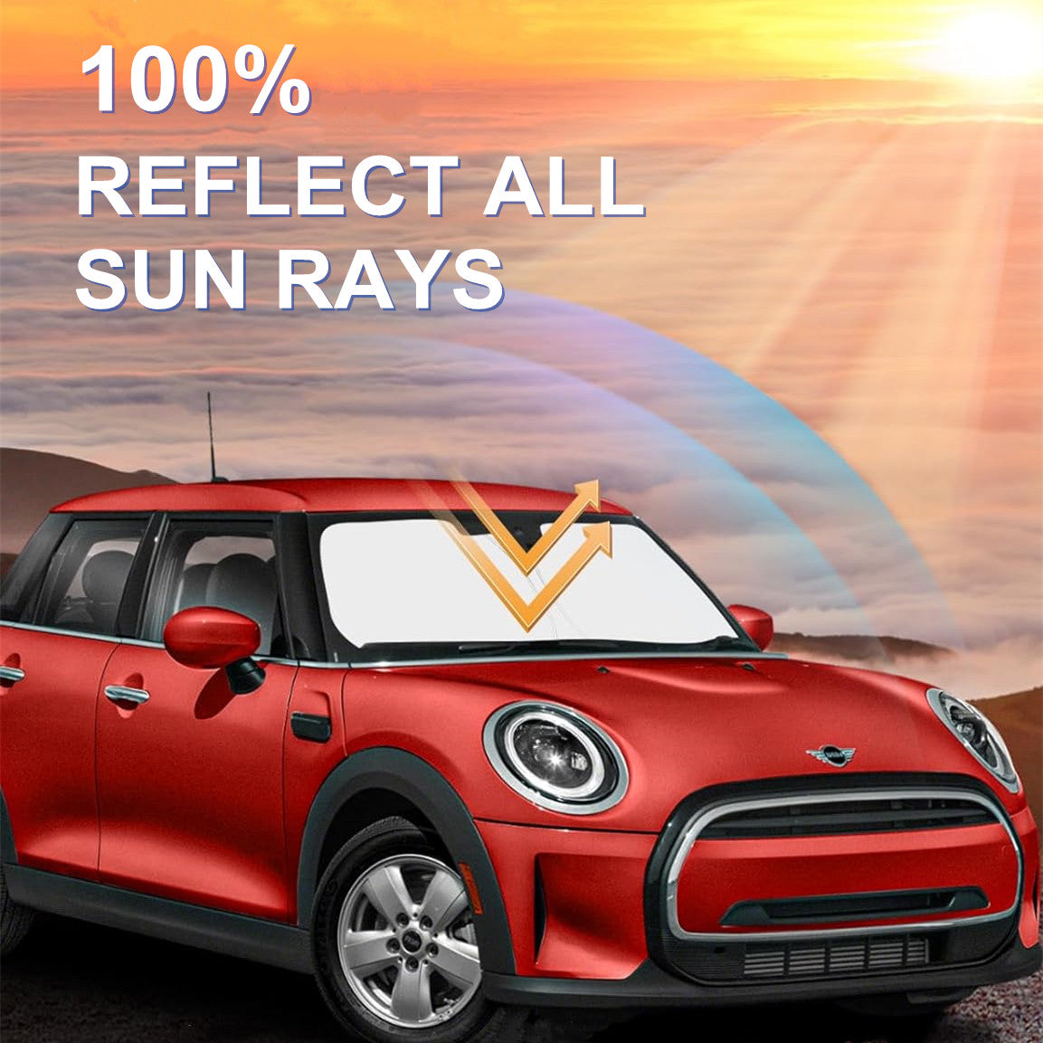 For 2015-2024 for Mini Cooper F55 F56 Windshield Sun Shade Foldable UV Block Cover