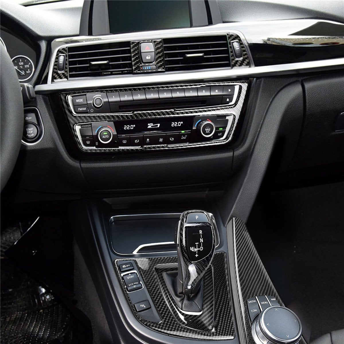 Carbon Fiber Gear Shift Knob Air Outlet Cover for BMW 3 4 Series F30 GT 2013-19