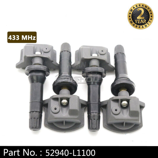 Kit 4-piece set 52940-L1100 TPMS tire pressure monitoring sensor suitable for Hyundai and for Kia .