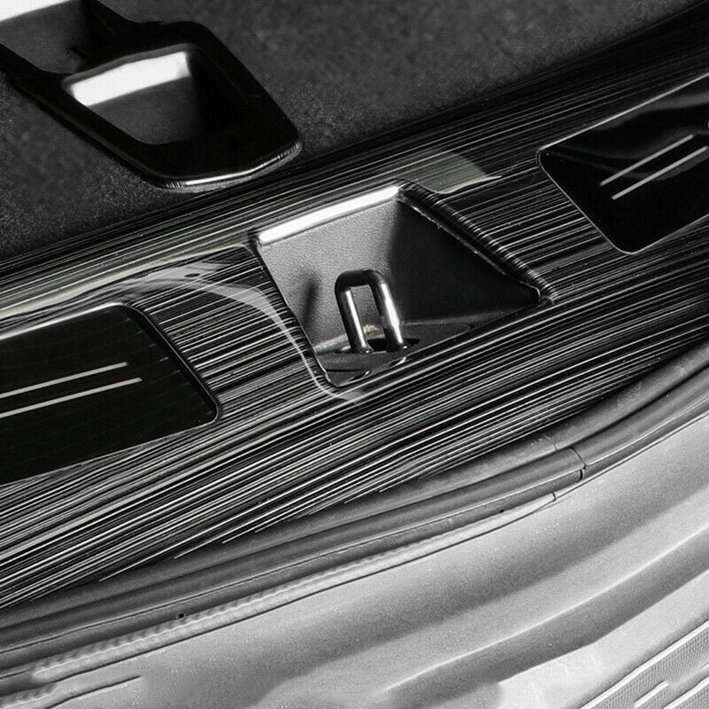 for Cadillac XT5 16-21 Black Steel Rear Trunk Door Sill Scuff Plate Guard Cover