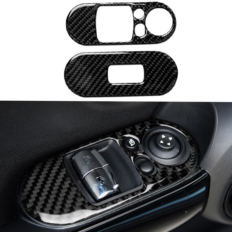 Carbon Fiber Car Window Switch Panel Cover Trim for BMW for Mini Cooper F56 14-20