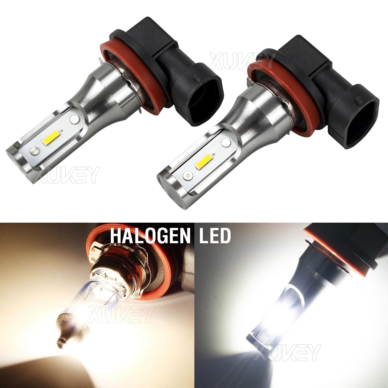 2x H11 H8 H9 H16 Headlight LED Fog Light Bulbs Kit Driving Lamp DRL 6000K White