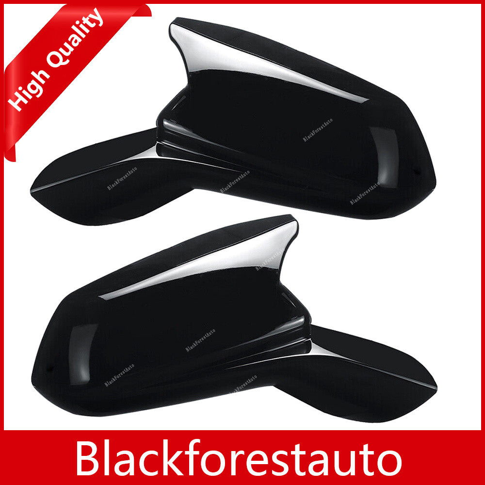 Pair Mirror Cover Cap Black For 2016 2017 2018 2019 2020 21 2022 CHEVY CAMARO