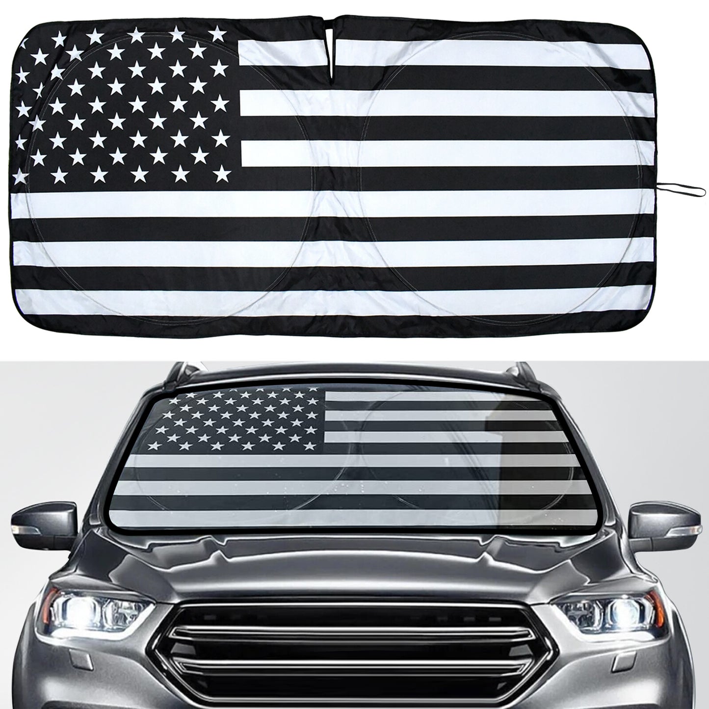 US Flag Front Windshield Sun Shade UV Block Shield Cover for HYUNDAI Accessory
