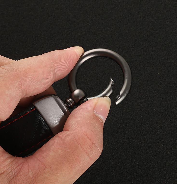leather black car keychain/key ring for Audi A3