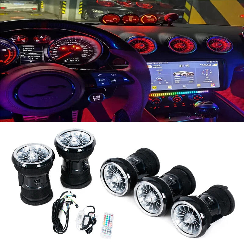 5PCS LED AC Air Condition Vent Outlet Turbo Trim Suspension for Audi TT 2007-14