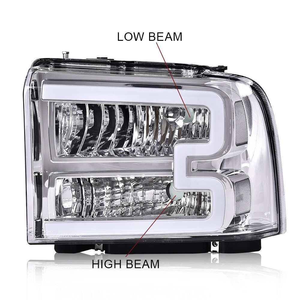 Huangchang LED Headlights DRL 2005-2007 Water Edition F250 F350 Super Duty L+R