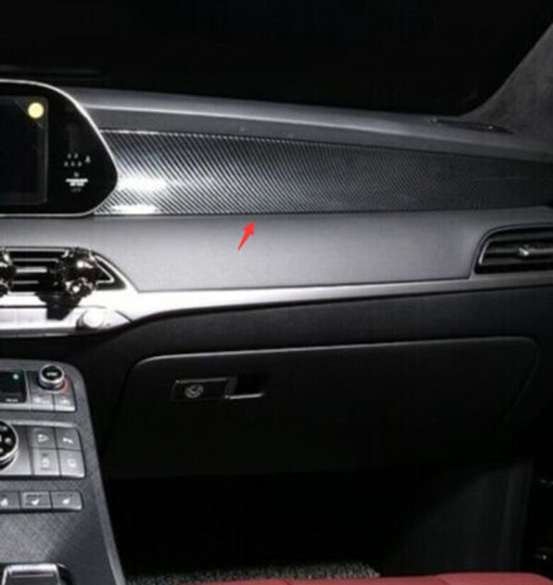 for Hyundai Palisade 2020-2024 Carbon Fiber Center Dashboard Console Stripe Trim
