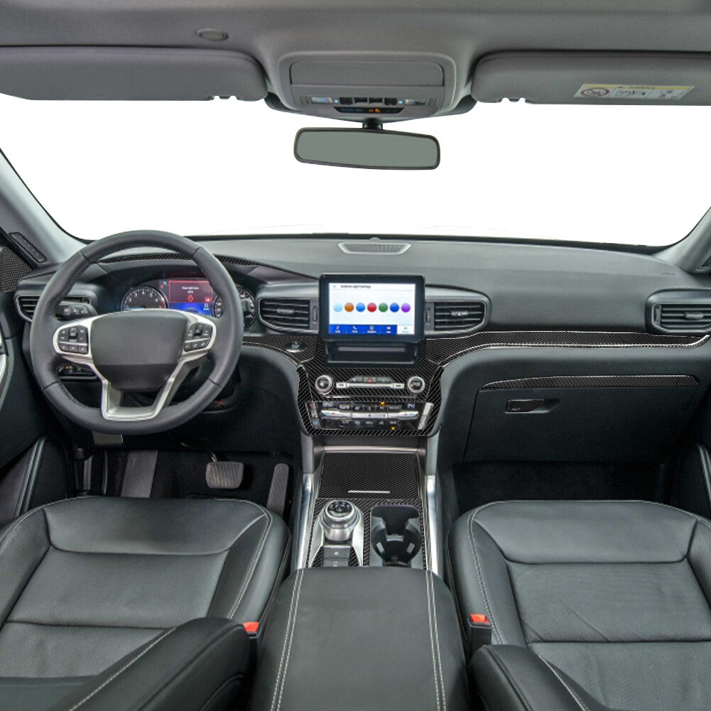 34X Carbon Fiber Interior Full Sets Cover Trim Kit for Ford Explorer 2020-2023