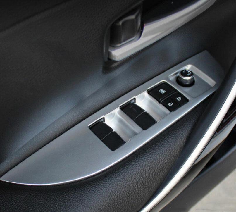 for Toyota for Corolla 2020-2023 Matte Silver Window Lift Panel Switch Cover Trim 4X