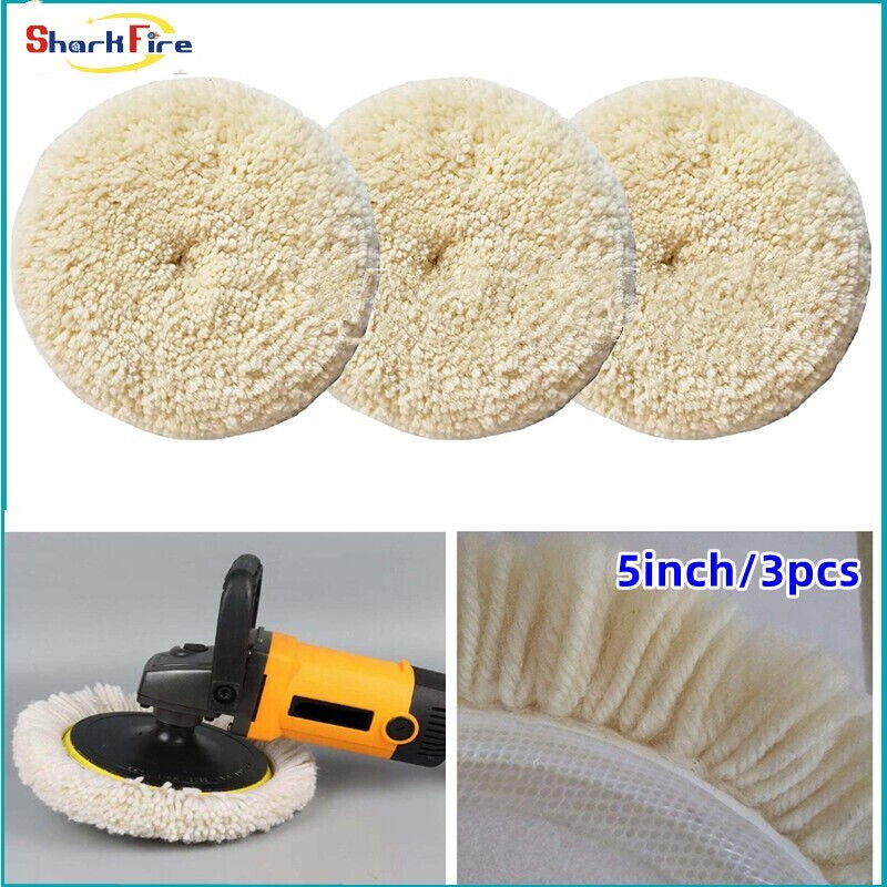 5-inch wool polishing pad cushion hook and loop back for composite polishing