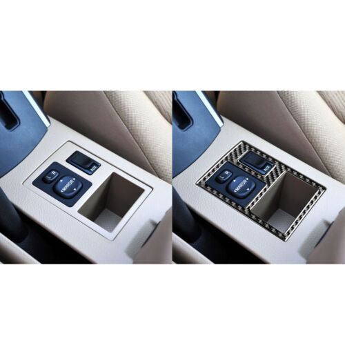Carbon Fiber Rearview Mirror Button Frame Cover Trim for Toyota RAV4 2006-2013