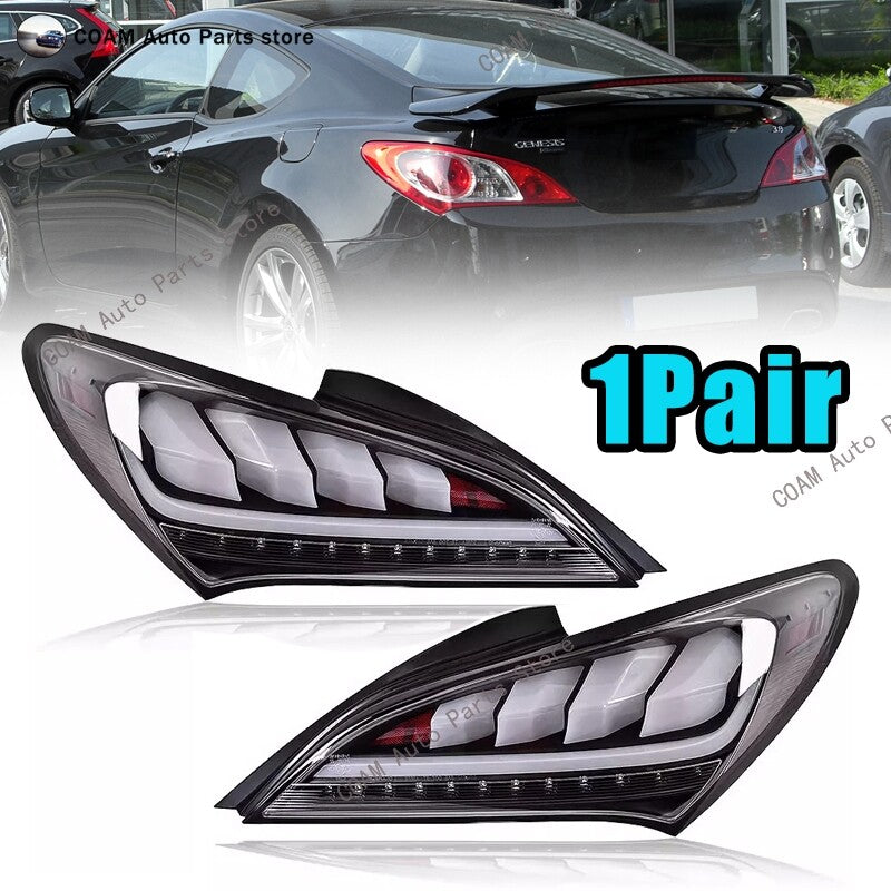 2-Pack Bright White Sequential LED Taillights for 2010-2016 for Hyundai for Genesis Coupe