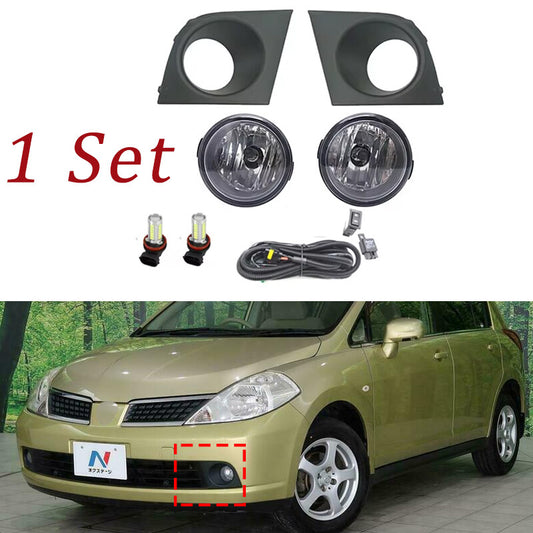 LED fog light cover frame wiring grille for Nissan Tiida Latio 2005-2008 1 set