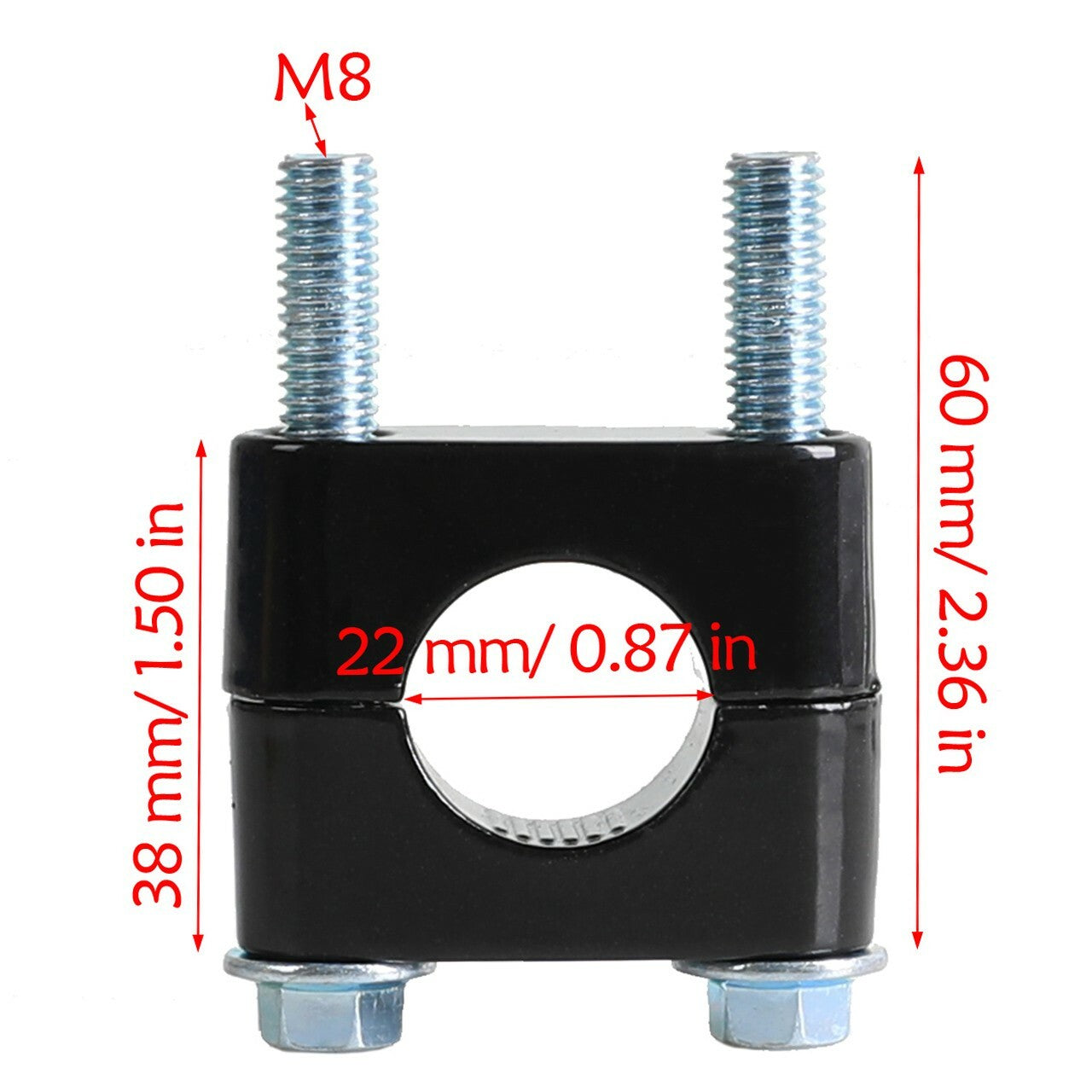 7/8 inch 22 mm handlebar mounting clip riser adapter for all-terrain vehicles (4-way off-road Taodao)