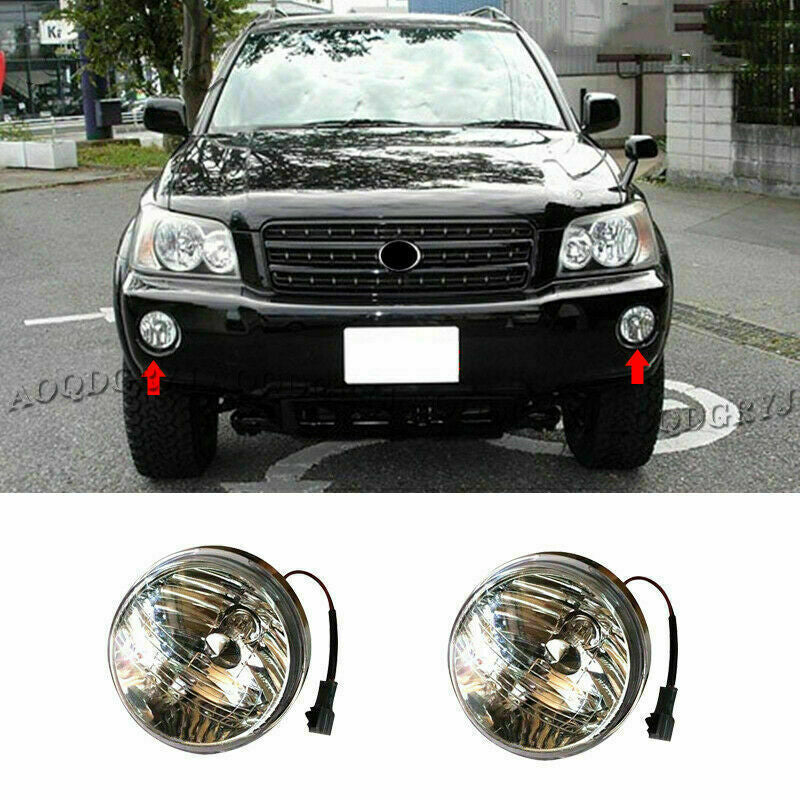 Front Bumper Fog Lamp Driving Lights Kit for Toyota Highlander KLUGER 2001-2003