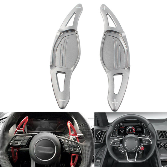 Car Steering Wheel Paddle Shifter Cover Trim Fit for Audi R8 RS3 RS4 RS5 TT RS Grey