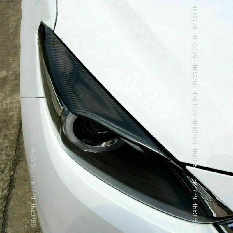 2p for Mazda 3 AXELA 2017-18 Carbon Fiber Headlight Eyelids Eyebrows Trim Cover
