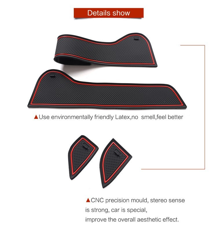 for Nissan Note E13 Anti-Slip Gate Slot Cup Mat Door Groove Pad Coasters WHITE