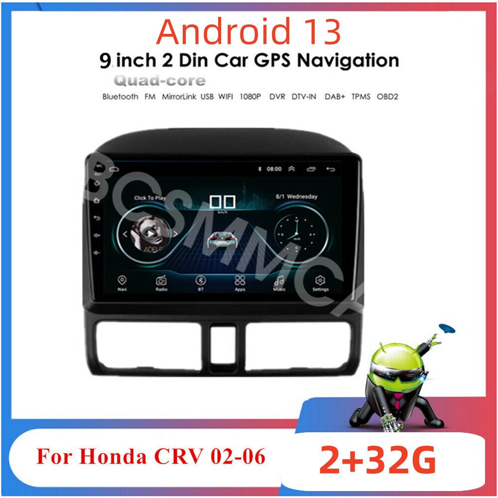 Fit for Honda CRV 2002-2006 Android 13 Car Stereo Radio GPS WIFI FM Player Cam