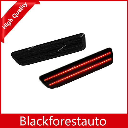 Pair Smoke Lens LED Rear Bumper Side Marker Lights Lamp for Ford for Mustang 2005-09
