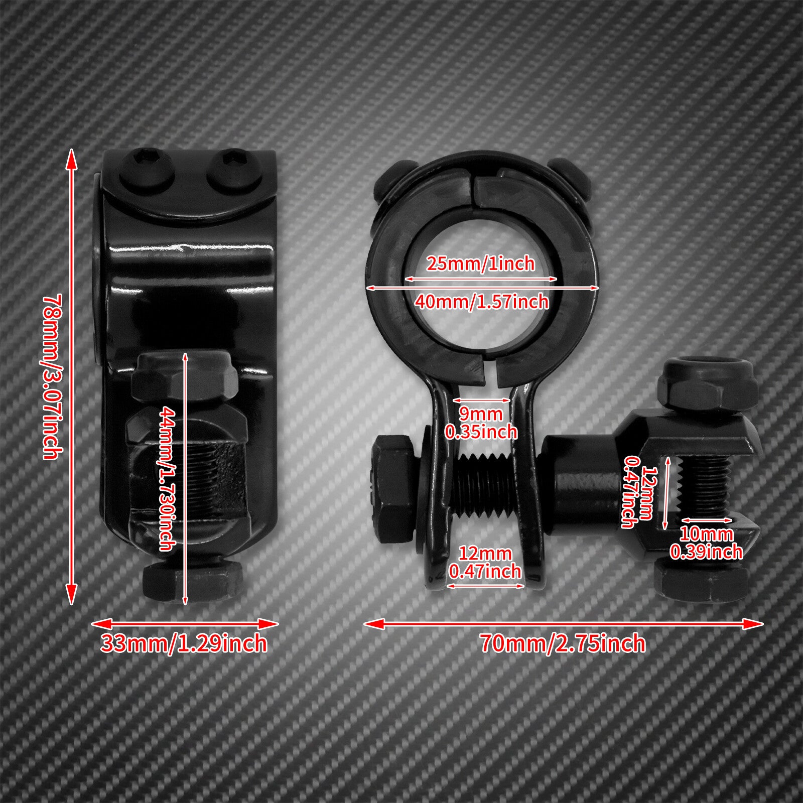 Black 1-1/4 Tubes Engine Guard Highway Footpegs Mounts Clamps Fit for Harley