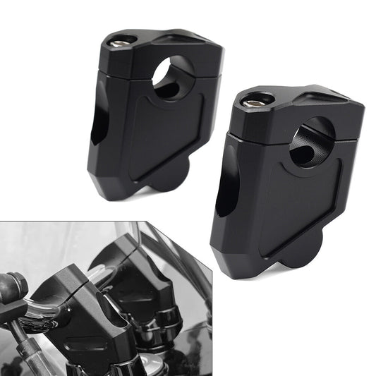 Black Motorcycle 7/8 22mm Handlebar Bar Mount Clamp Riser for Honda for Suzuki