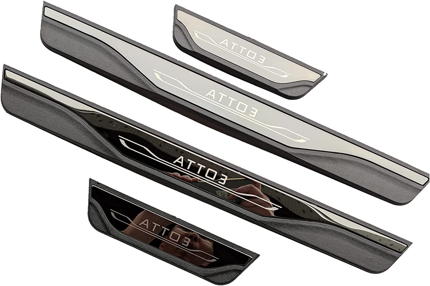 for BYD Atto 3 Accessories Car Door Sill Protector Scuff Guard Sticker Trim 2023