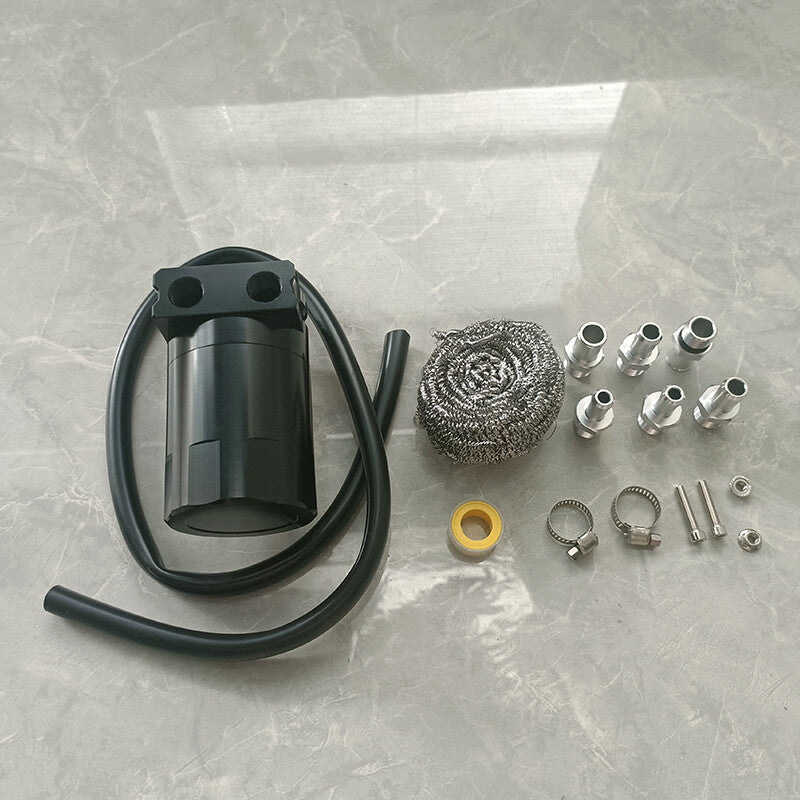 Black Universal Car 350ml Oil Catch Can Tank Aluminum Polish Baffled Reservoir