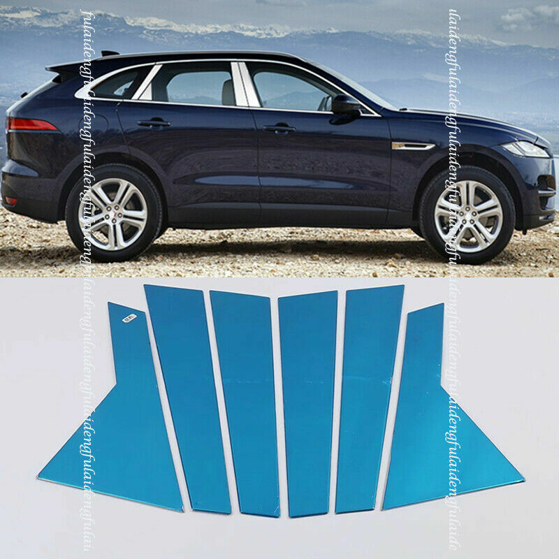 6pcs for Jaguar F-PACE 2016-2020 Stainless Window Center Pillar Post Cover Trim