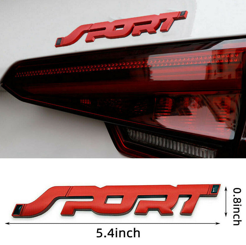 Sports racing red sticker logo decals, trunk rear boot side badges