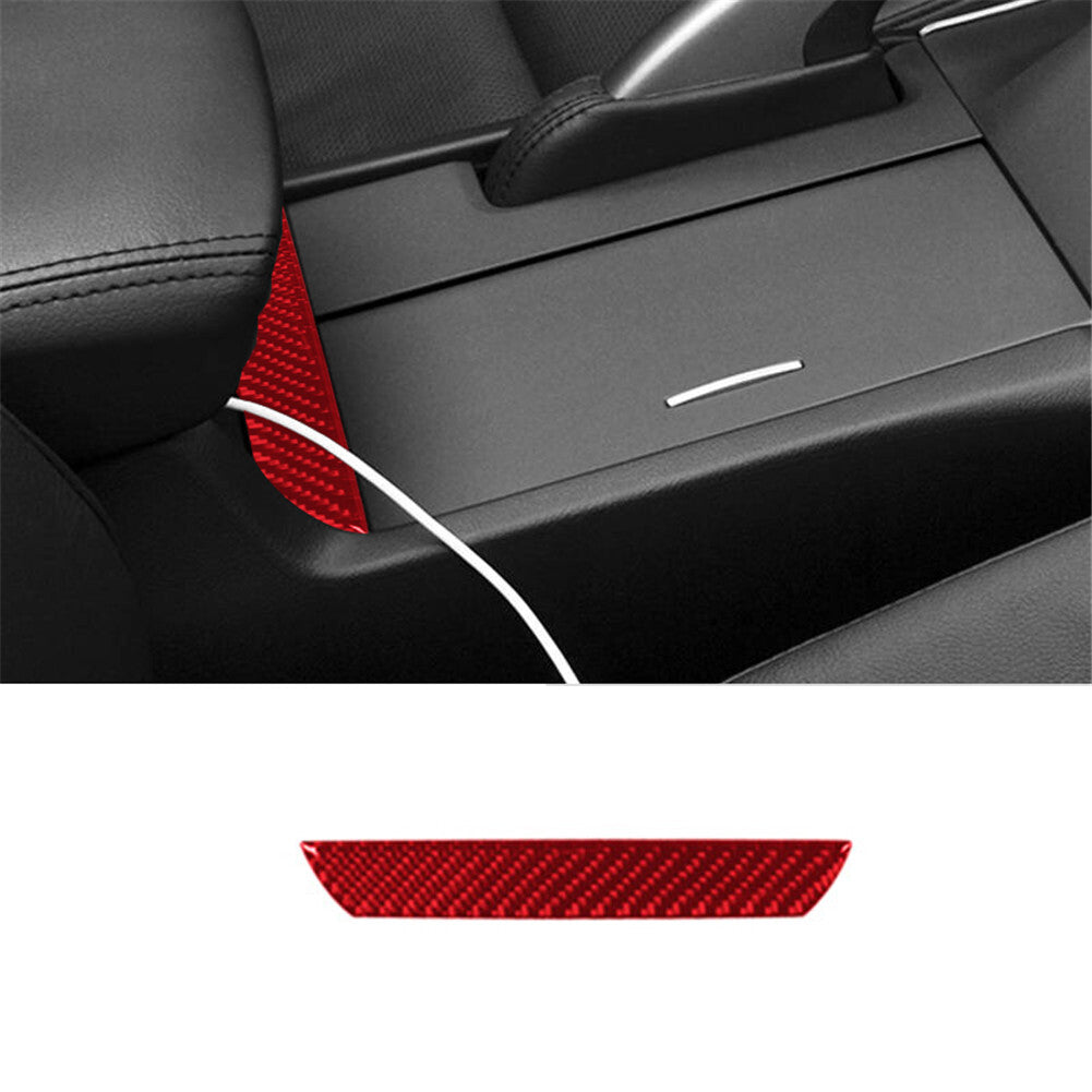 Red Carbon Fiber Interior Below Center Armrest Cover Trim for Acura TSX 2009-14