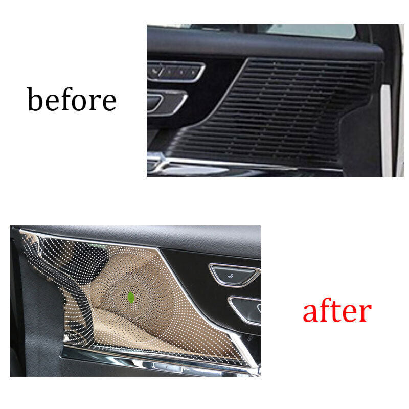 Cover Trim Inner Door Tweeter for Lincoln Corsair 2020-2022 4PCS Silver Steel