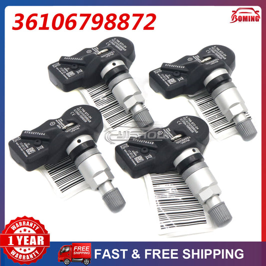 A set of 4 new TPMS tire pressure monitoring sensors, model 6798872-04 36106798872, suitable for BMW .