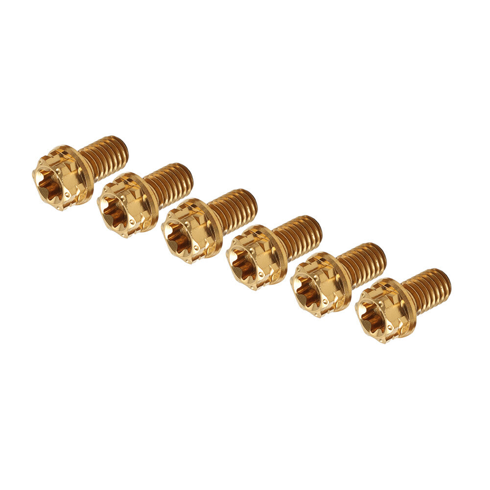 6pcs Titanium Bolts Torx Head Flange Screws M6x30mm For Motorcycle Bicycle Gold
