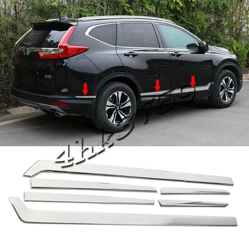 6x Stainless Chrome Side Door Body Moulding Trim Strims for Honda CR-V 2017-2022